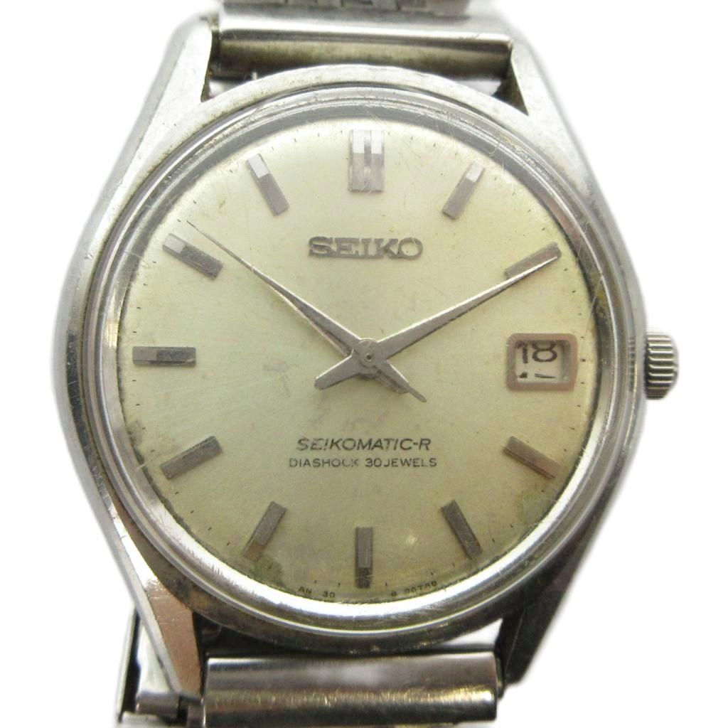 セイコー SEIKO MATIC-R マティックR 60s 8305-8010 腕時計 ヴィンテージ アンティーク ウォッチ 自動巻き デイト カレンダー付き 30石 イルカ裏蓋 シルバー色 ■GY18 /MQ