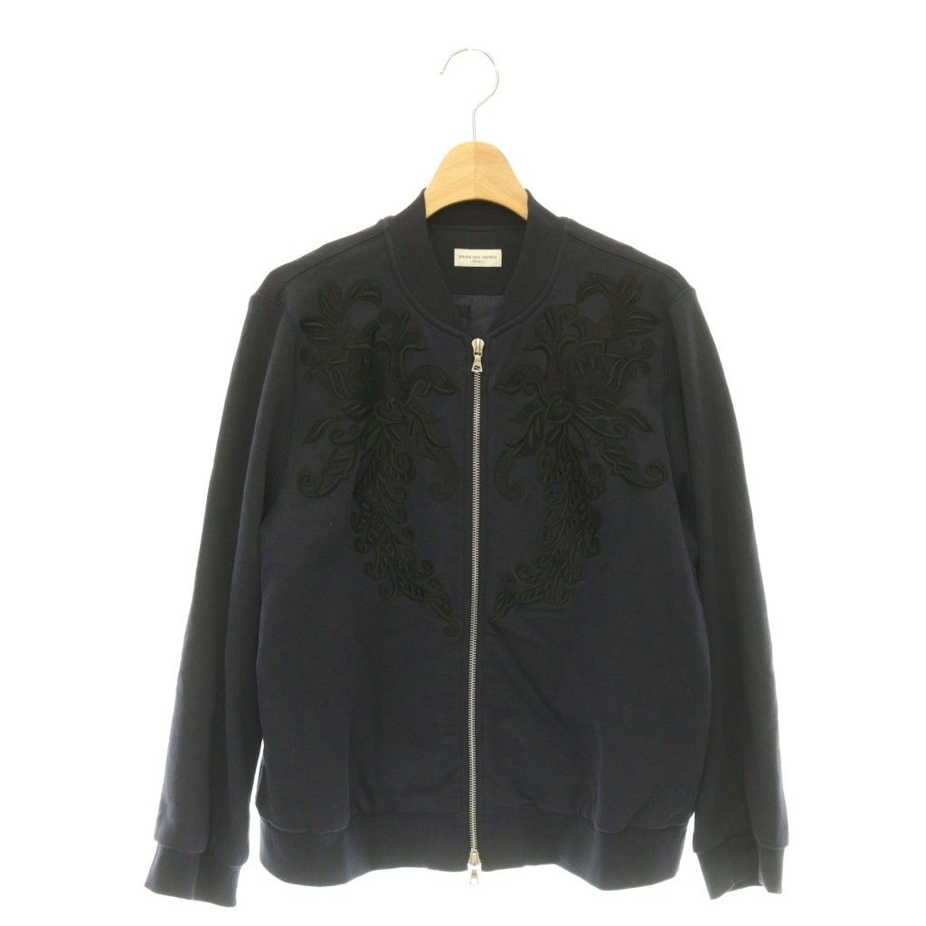 ドリスヴァンノッテン DRIES VAN NOTEN ブルゾン ジャケット ジップアップ スウェット 刺繍 M 濃紺 ダークネイビー /HS ■GY11