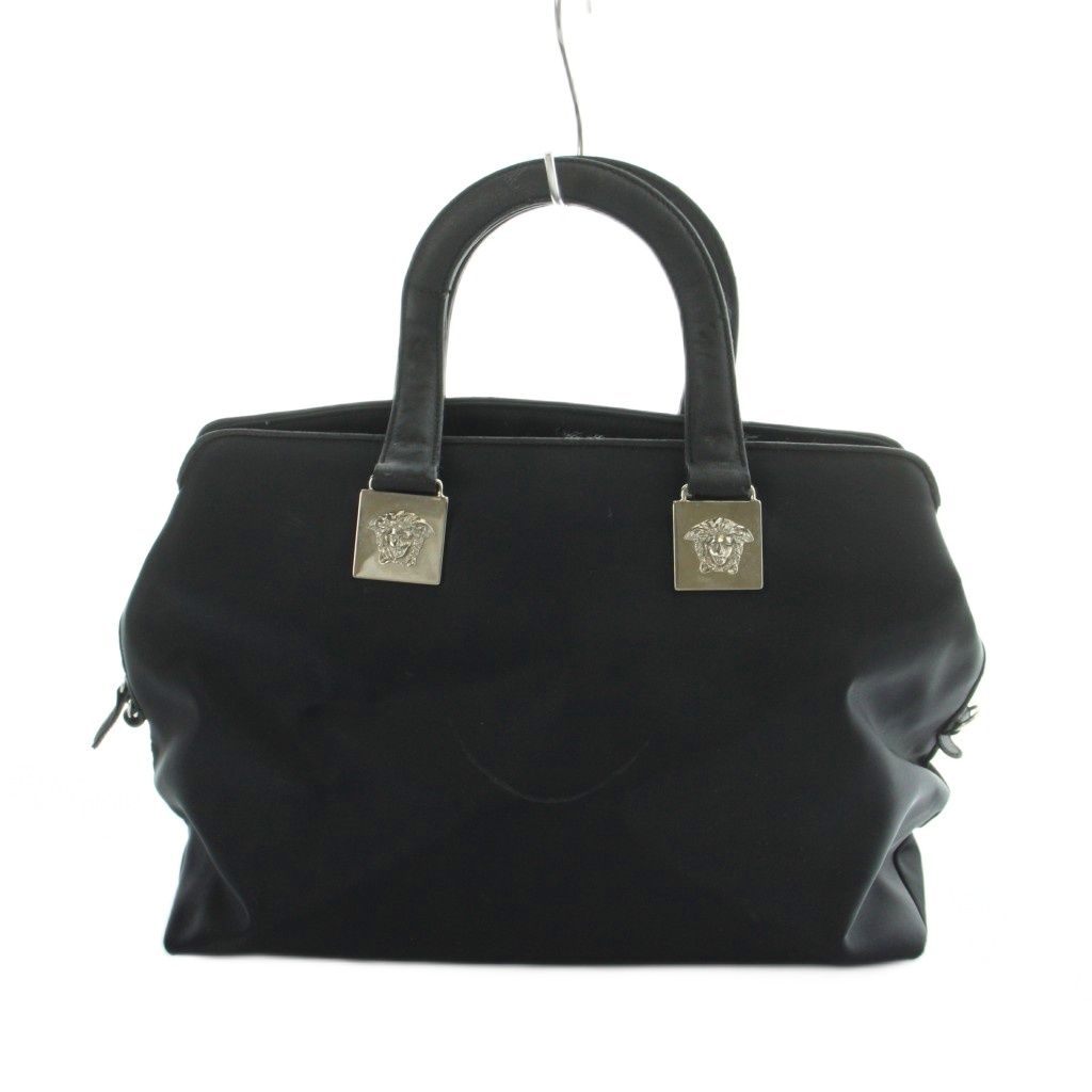 ジャンニヴェルサーチ ヴェルサーチェ GIANNI VERSACE ハンドバッグ トートバッグ ロゴ ナイロン 黒 ブラック ■GY18 /MQ
