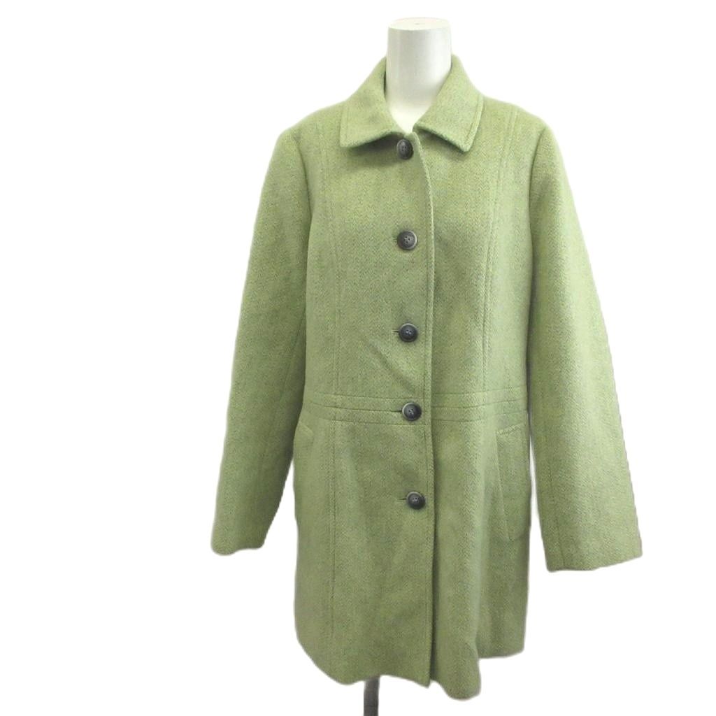 ミスティコ mistico コート ミドル丈 カシミヤ 40 緑 グリーン レギュラーカラー 長袖 /YU ■GY99