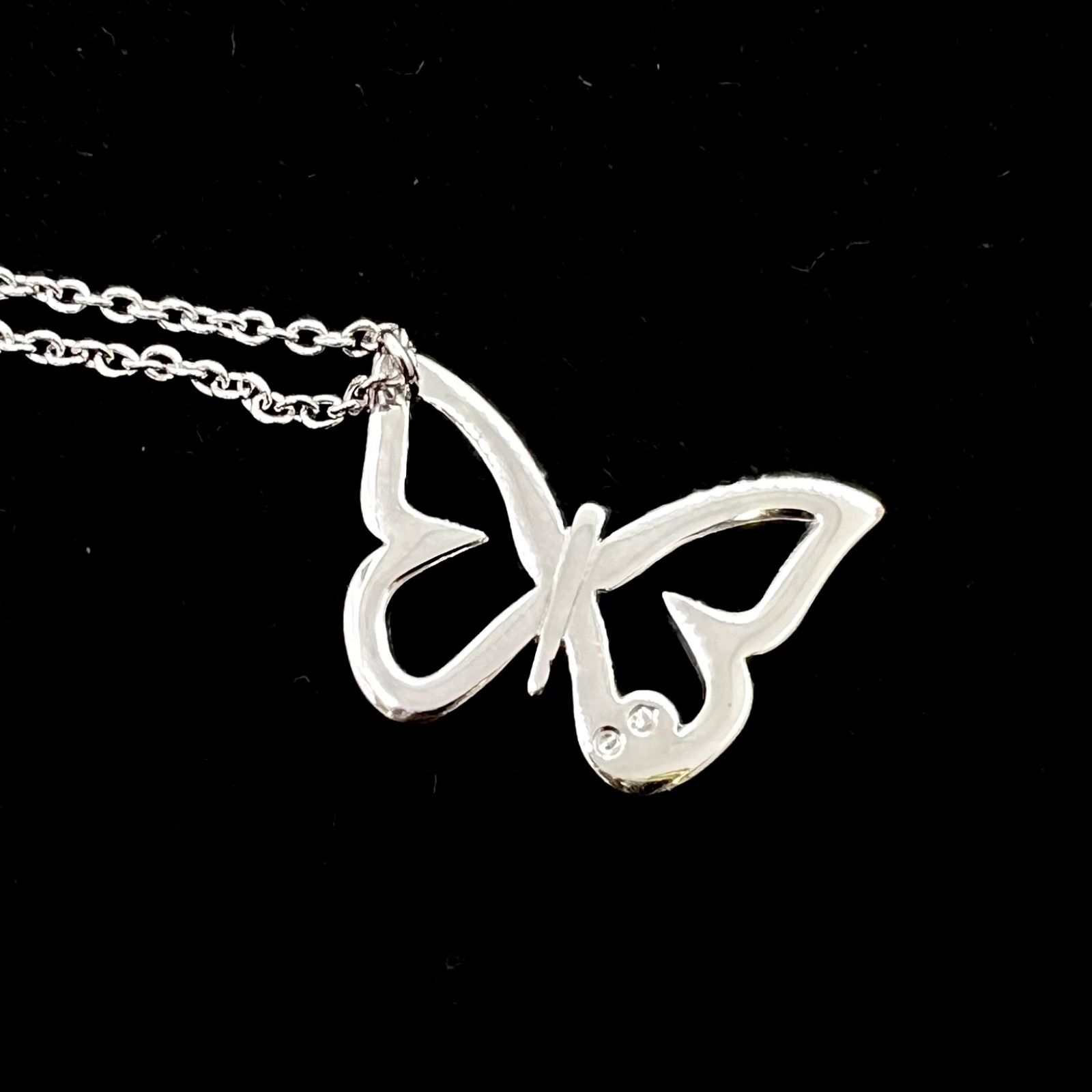 美品☆ SWAROVSKI スワロフスキー ネックレス バタフライ 蝶々 
