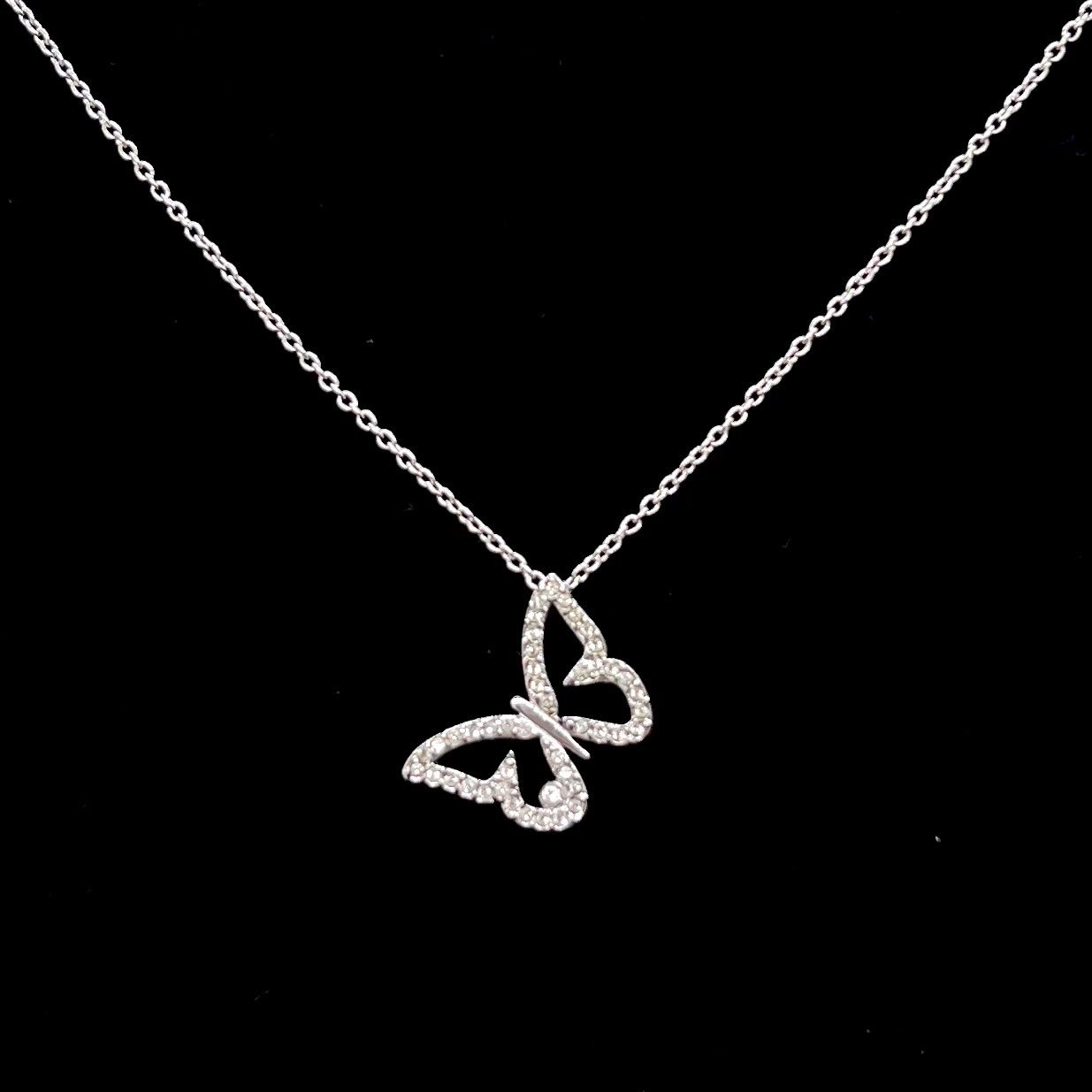 美品☆ SWAROVSKI スワロフスキー ネックレス バタフライ 蝶々