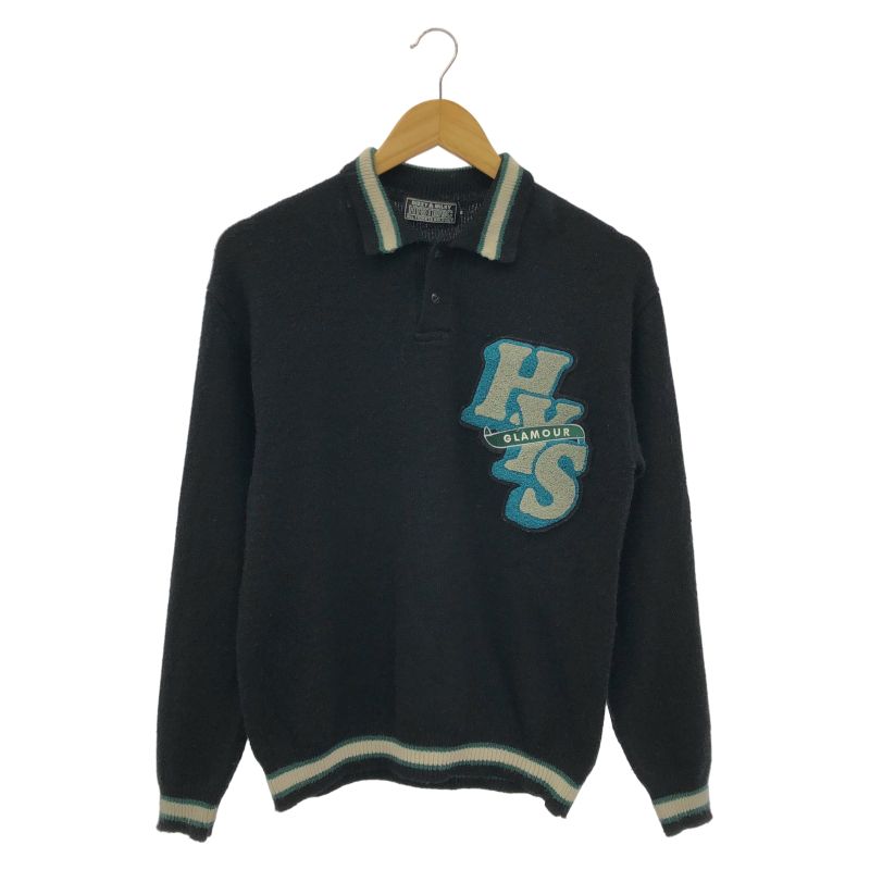 【中古】HYSTERIC GLAMOUR ROUNDLETTERSワッペン ポロ襟　サイズS　[79]