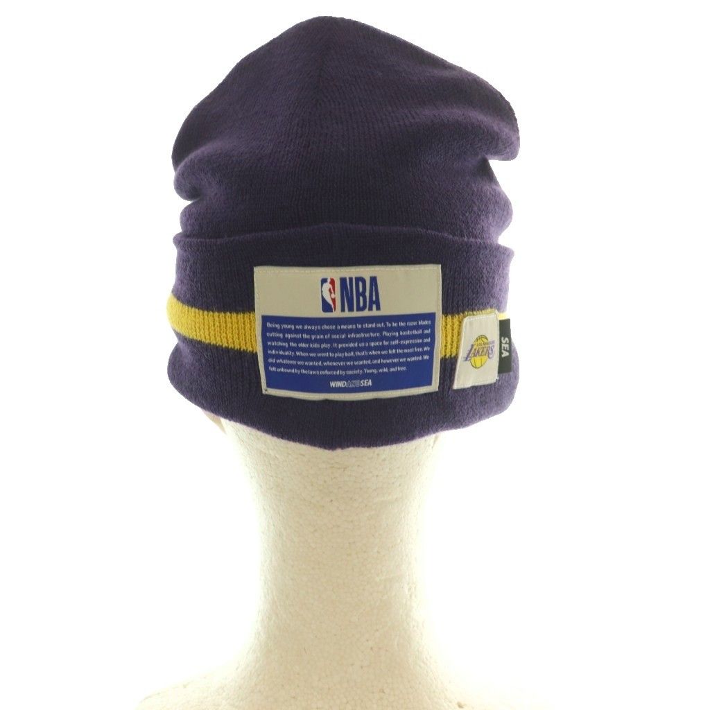 SALE！【新品・未使用】NBA × WIND AND SEA ビーニーニット帽 ウィンダンシー WIND AND SEA タグ付き ロサンゼルス レイカーズ
