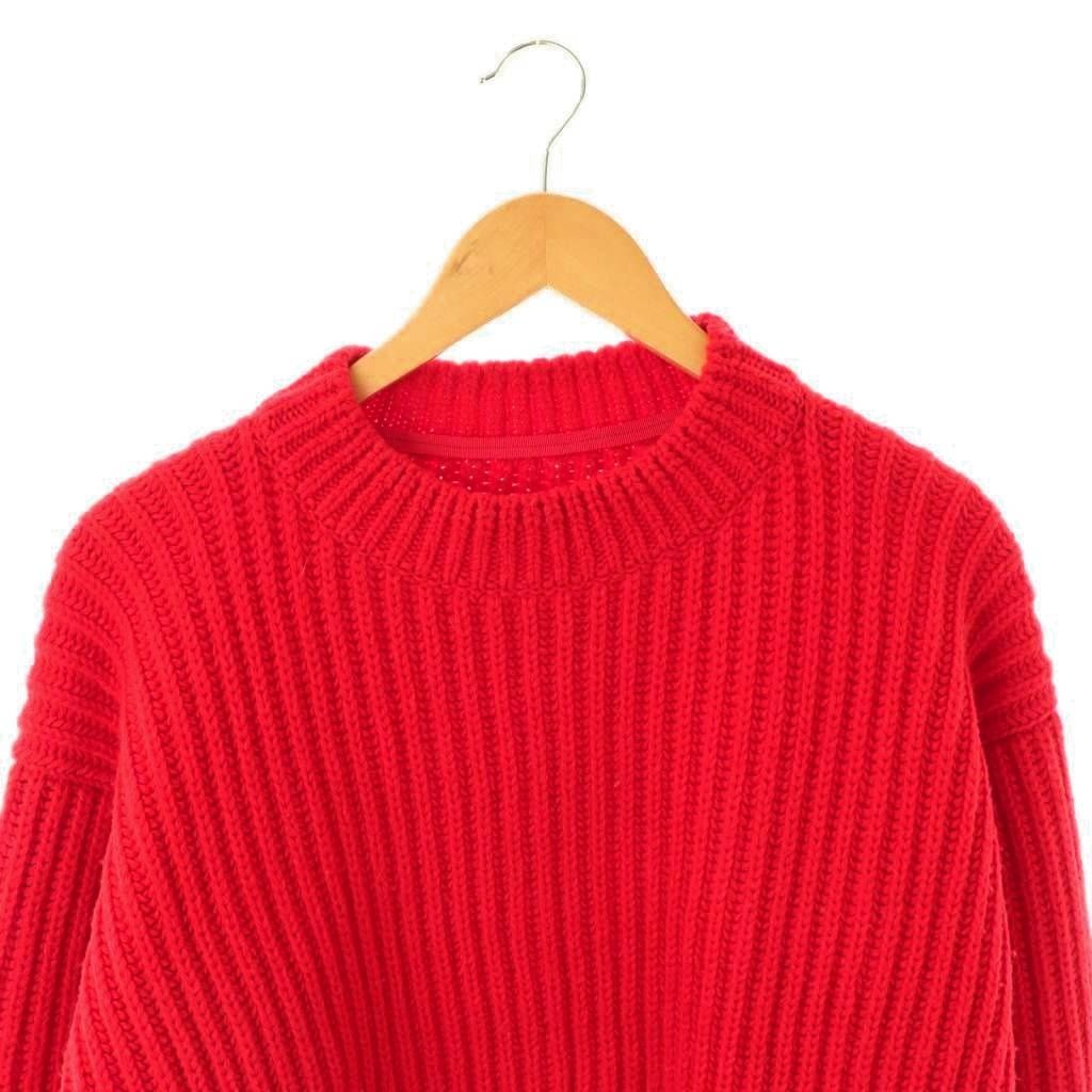 サカイ sacai ニット セーター ウール ナイロン 2 レッド アイボリー