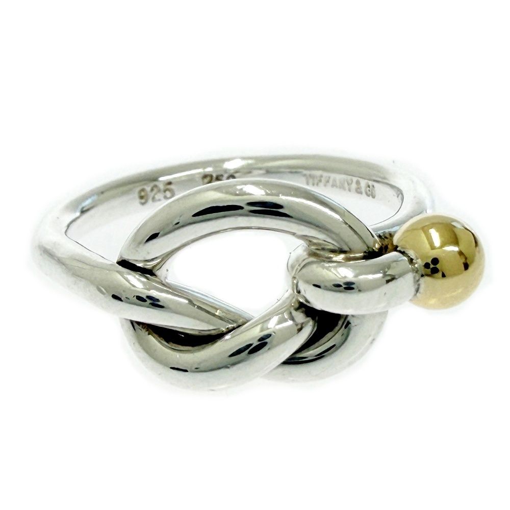 【中古】TIFFANY&Co. ティファニー シルバー ゴールド ラブノット リング 3.0g 925/750刻印 560593 リング・指輪