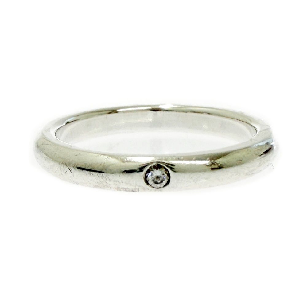 【中古】TIFFANY&Co. ティファニー シルバー ダイヤモンド 1P スタッキングバンド リング 2.5g 925刻印 561630 リング・指輪