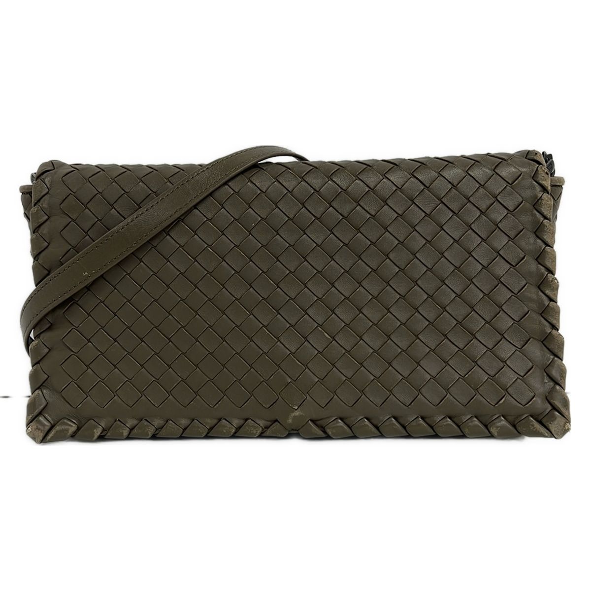 BOTTEGA VENETA(ボッテガヴェネタ) ショルダーバッグ イントレチャート ダークグレー ストラップ着脱可 レザー