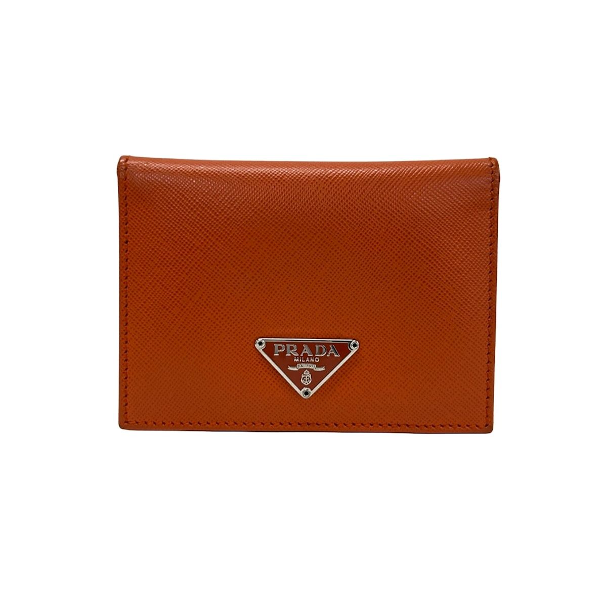 PRADA(プラダ) パスケース美品 - オレンジ レザー