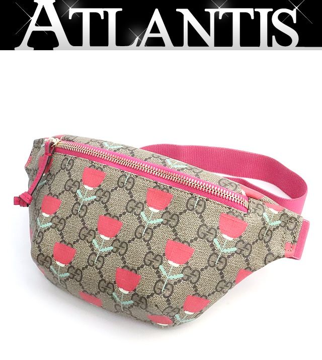 【広尾店】極美品 グッチ GUCCI チルドレンズ ウエストポーチ フラワー GG柄 ベージュ系 502095 【19136】