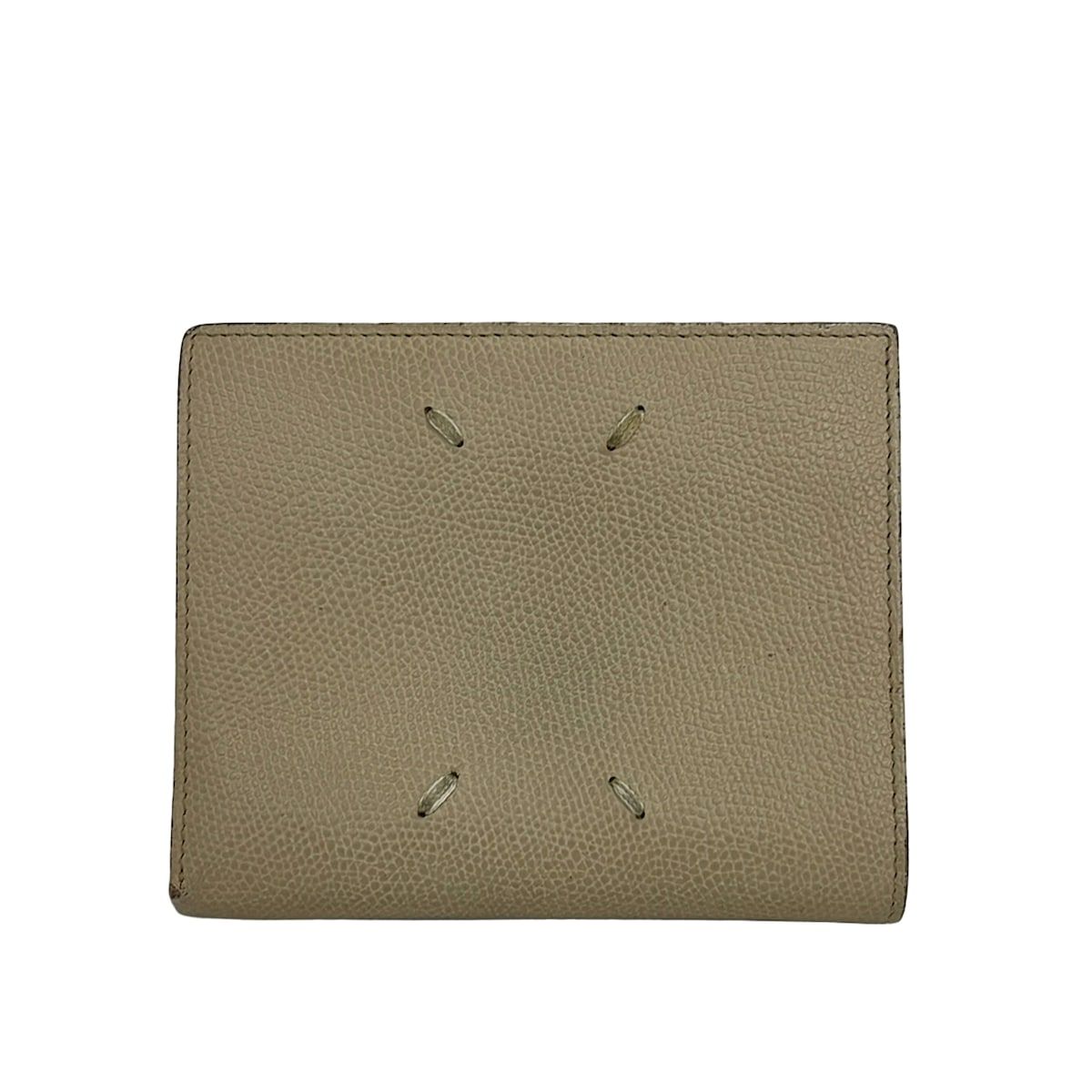 Maison Margiela(メゾンマルジェラ) 2つ折り財布 - グレーベージュ レザー