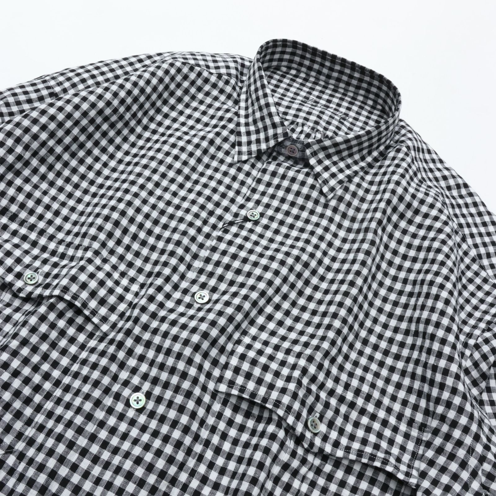 PORTER CLASSICポータークラシック ROLL UP LINEN GINGHAM CHECK SHIRT 