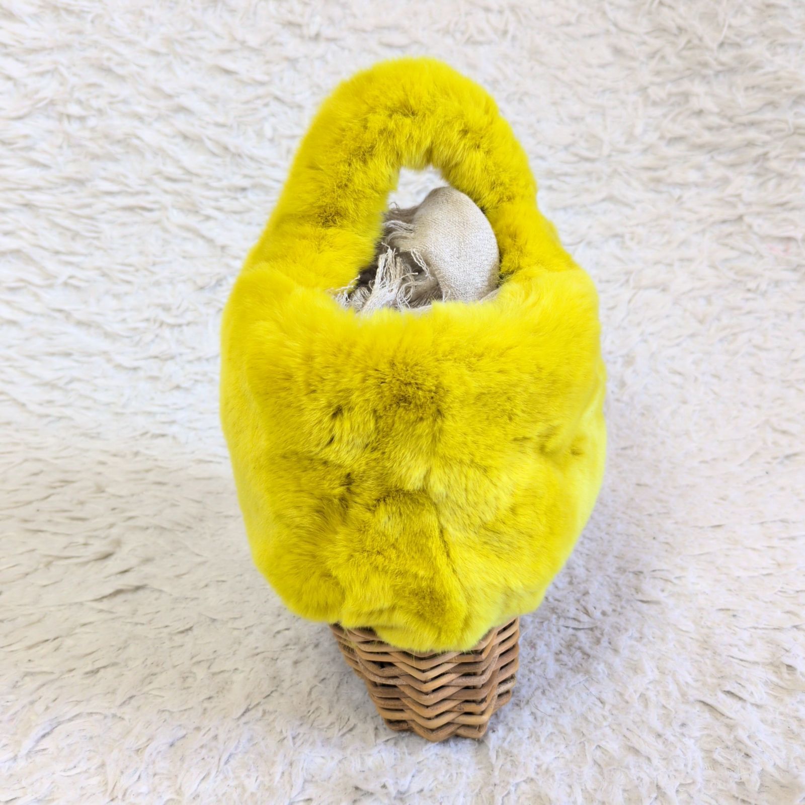 希少✨美品✨️eb.a.gos エバゴス ebagos ファーカゴバッグ ボア 籠
