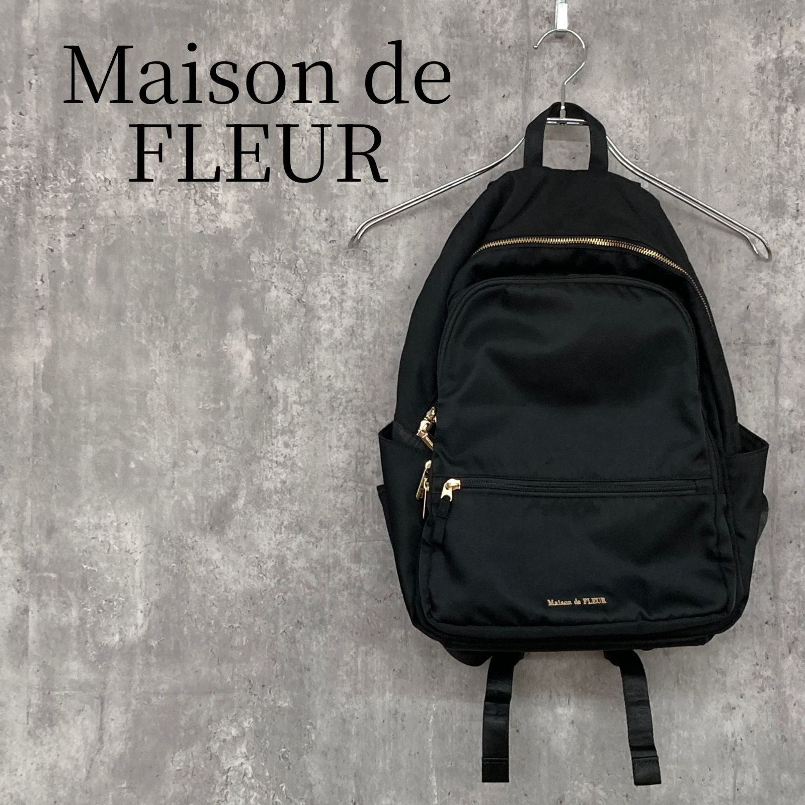 Maison de FLEUR メゾンドフルール リュック バックパック 黒 ゴールド 