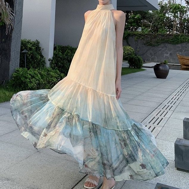 新品 マキシワンピース リゾート ワンピース 花柄 レディース シフォン キレイめ ワンピース 春 夏 ワンピ ボヘミアン風 ワンピース リゾートワンピ ロング 旅行 海辺 沖縄 ハワイ 海デートおしゃれ 体型カバー 大人可愛い セクシー 98