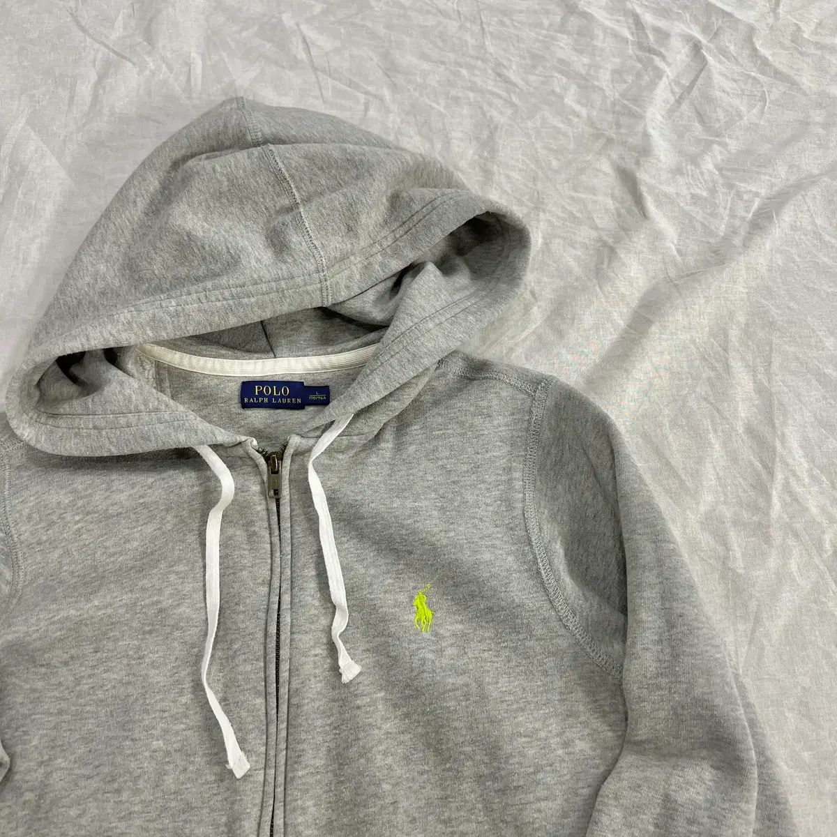 POLO RALPH LAUREN ポロラルフローレン グレー ネオングレー ポニー フード ジップアップ L