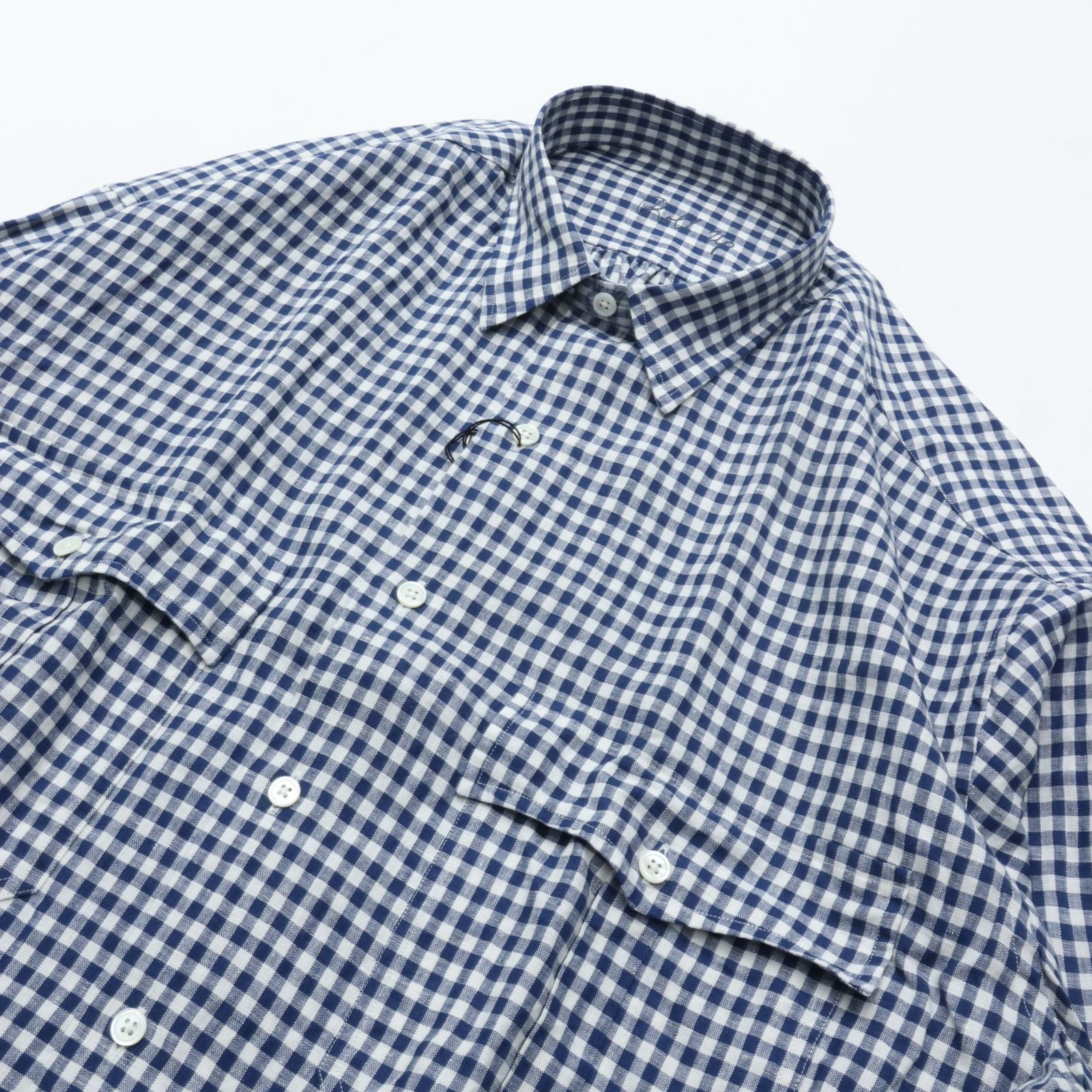 PORTER CLASSICポータークラシック ROLL UP LINEN GINGHAM CHECK SHIRT