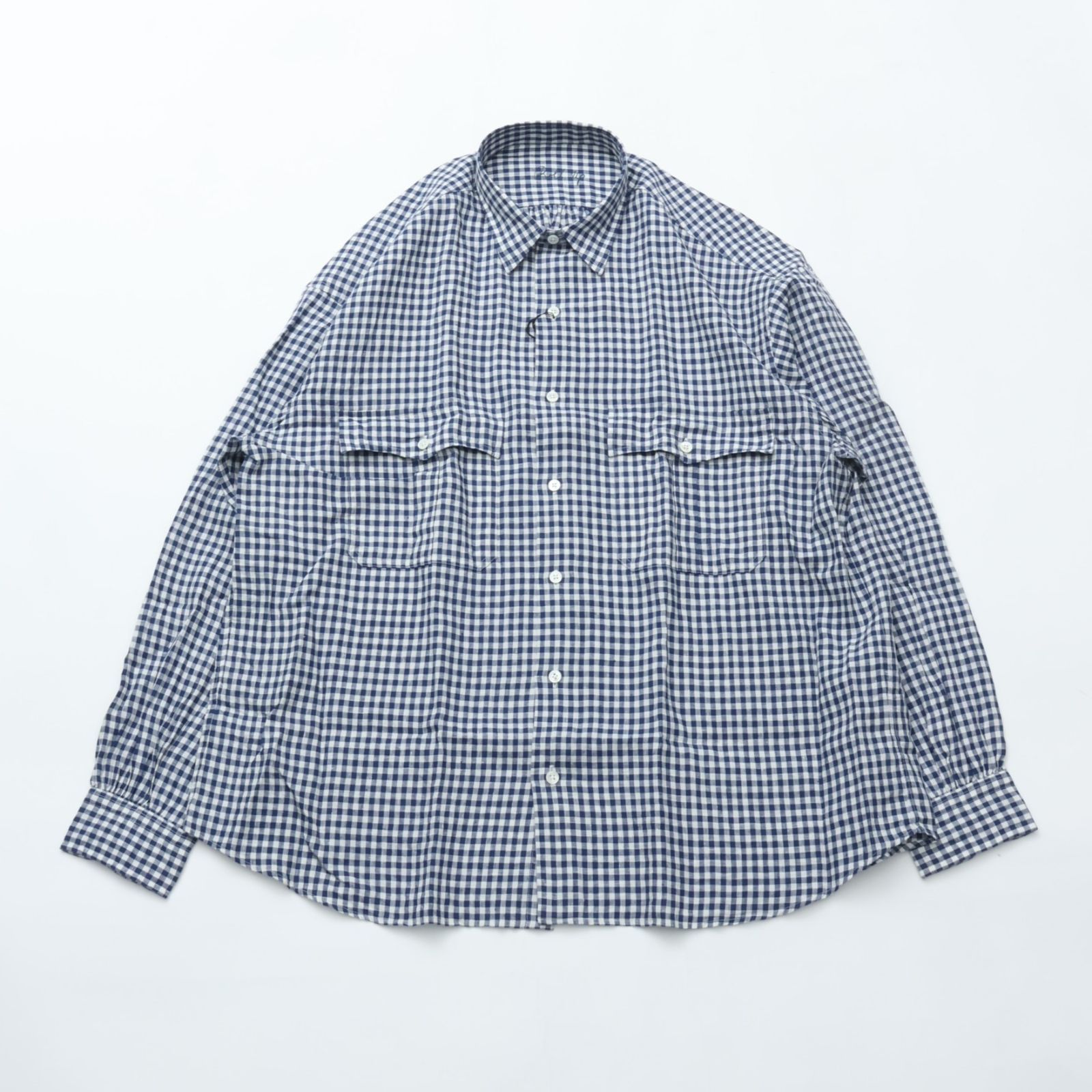PORTER CLASSICポータークラシック ROLL UP LINEN GINGHAM CHECK SHIRT 