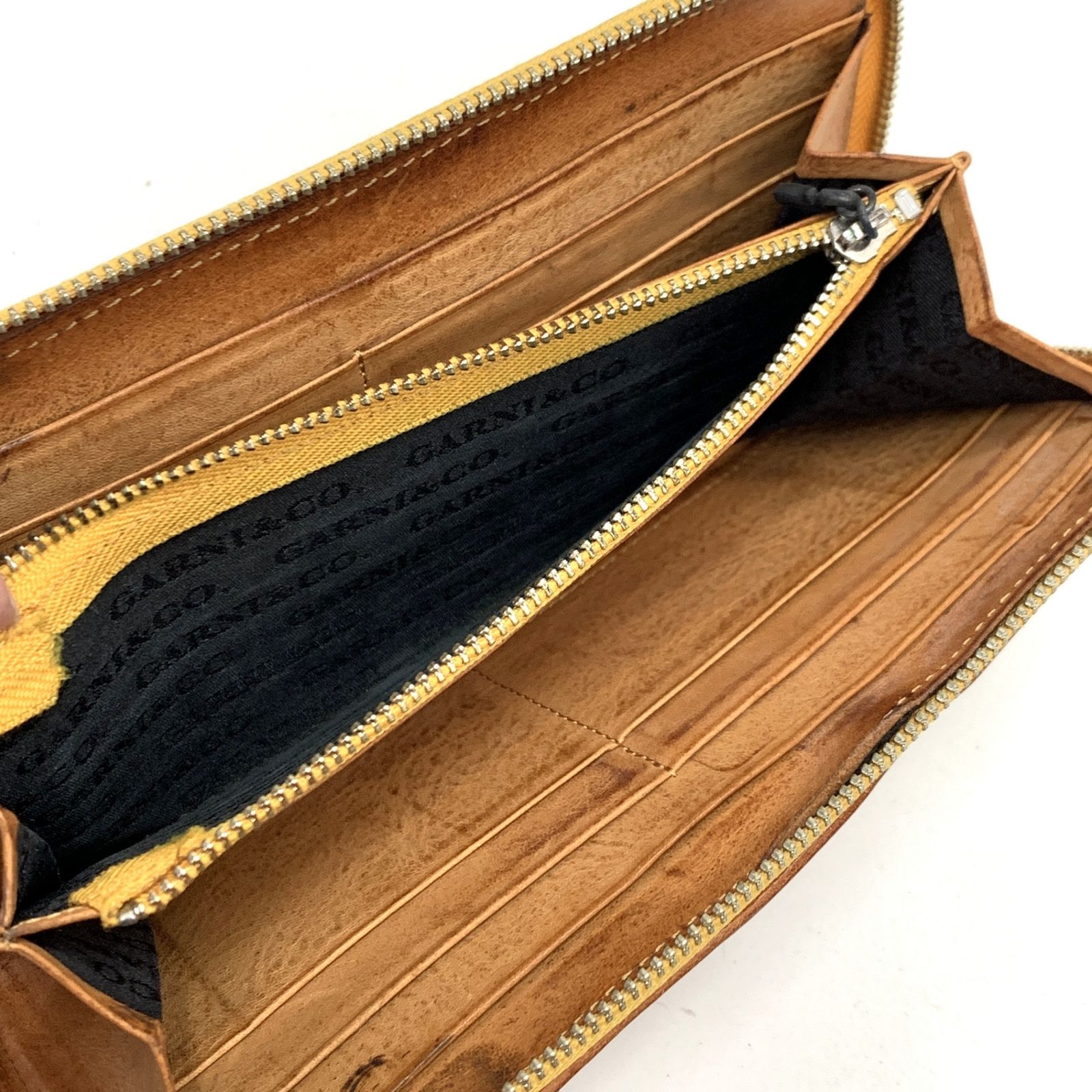 GARNI ガルニ 長財布 レザーロングウォレット Gロゴ刻印 ラウンド 