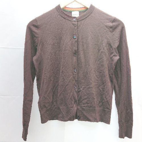 ◇ Paul Smith ポール・スミス フロントボタン 虹 ウール 長袖 カーディガン サイズ表記なし ブラウン レディース E 【1302060038009】