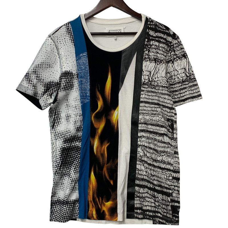 【中古品】 MAISON MARGIELA メゾン マルジェラ FIRE DOCKING PRINT S/S TEE S50GC0377 S21058 ファイヤー ドッキング プリント 半袖 Tシャツ 【141-260516-as-12-izu】