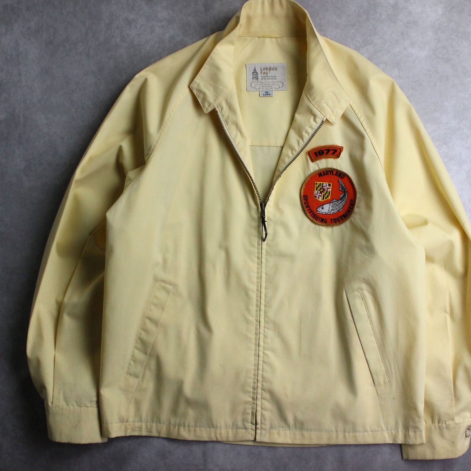 -70s London fog ハリントンジャケット スイングトップ ブルゾン 70s LONDON FOG 春夏 ビンテージ ブルゾン ワッペン付き SIZE42