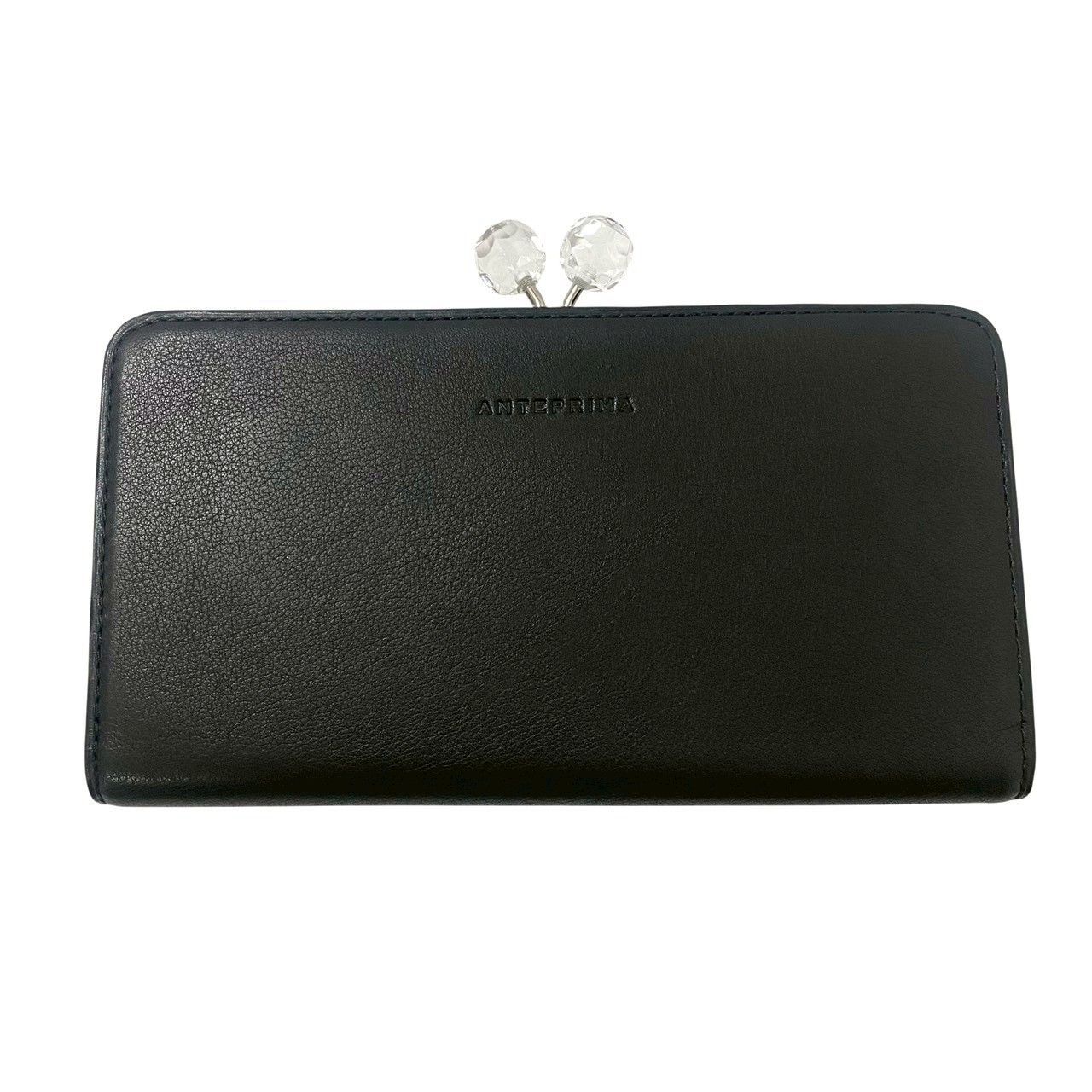 ANTEPRIMA】マッツェット がま口 長財布 フラワー/花 レザー ブラック 