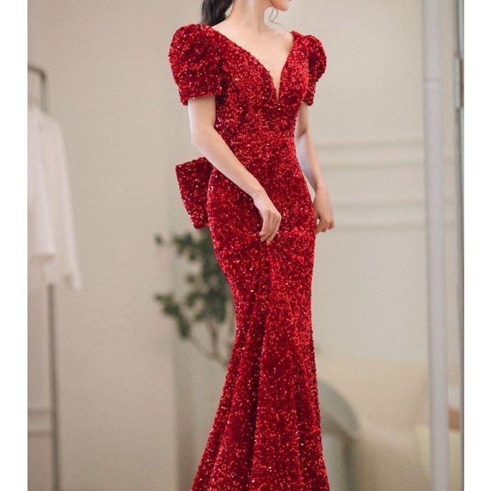 新品 パーティードレス Vネックドレス ウェディングドレス 結婚式 二次会 花嫁ドレス ロングドレス 演奏会 お呼ばれドレス 花嫁の介添え人 マキシ丈 大人 舞台 衣装 フォーマルス マーメイドライン ビスチェ ロングドレス お姫様ドレス スレンダー 08