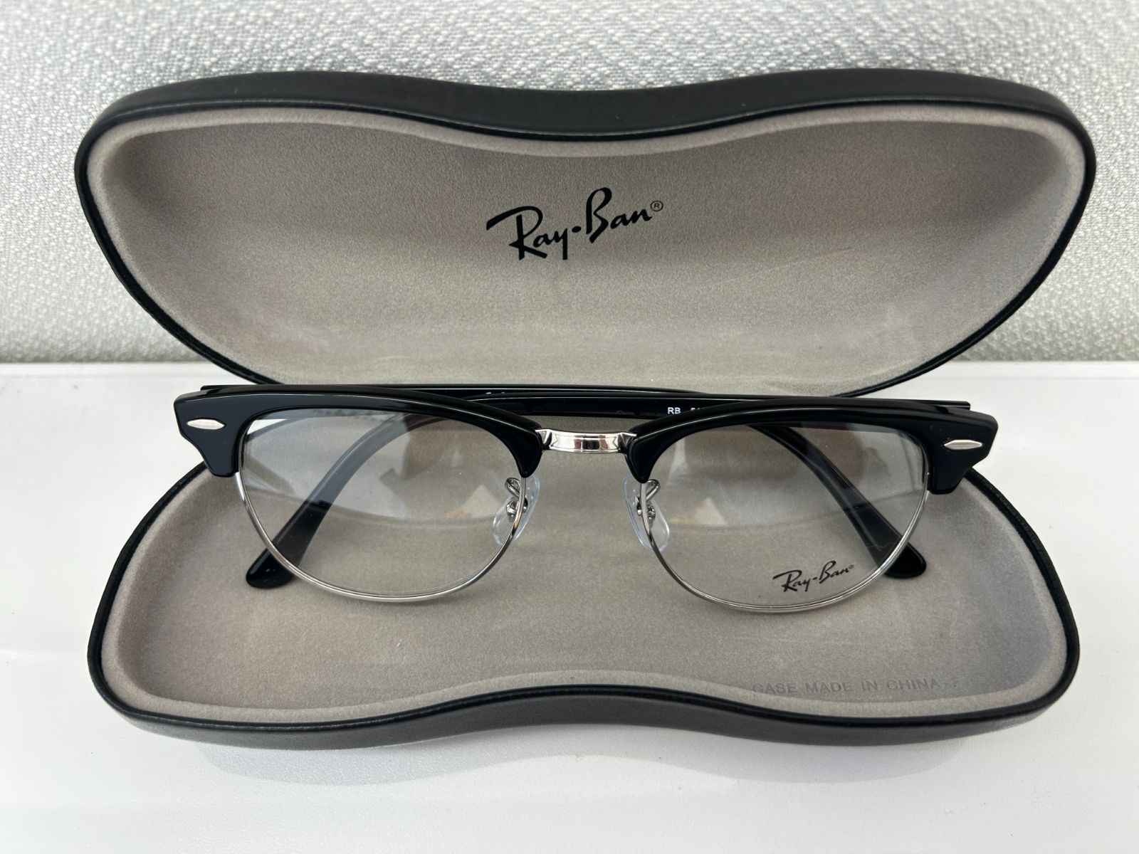 E【中古】RayBan レイバン サングラス 眼鏡 メガネ RB5154-2000-51-21度無し ケース付き メンズ ブラック