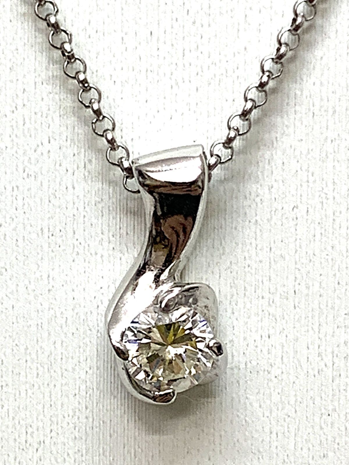 PT850 ダイヤモンド 0.31ｃｔ チェーンネックレス ペンダント 3.4ｇ 40ｃｍ シルバー系 プラチナ