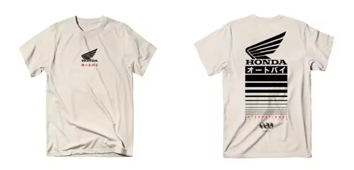 ホンダ プリンティング 半袖 Tシャツ アイボリー ブラック 新品