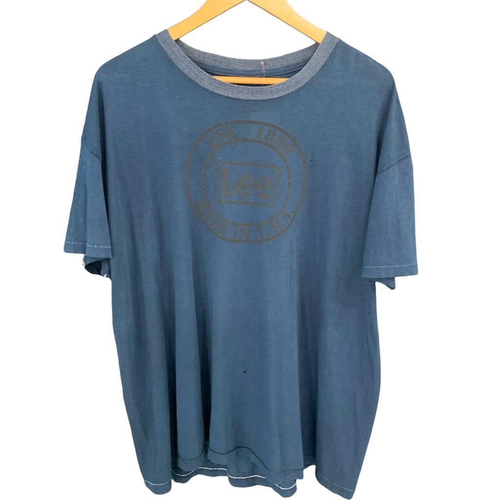 リー Lee ロゴ T シャツ Shirt シャツ シングルステッチ 2トーン フェード ビンテージ 70's 80's No.I865