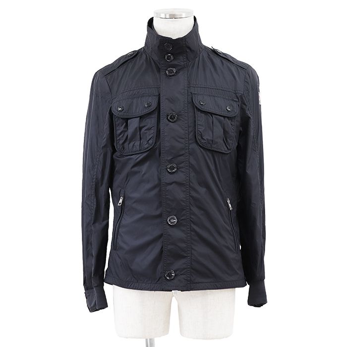 【SALE】MONCLER モンクレール ナイロンジャケット サイズ 1 メンズ MATE マテ シグネチャー ロゴワッペン ミリタリー ブルゾン 軽量 ライト アウター ネイビー 紺 モルドバ製