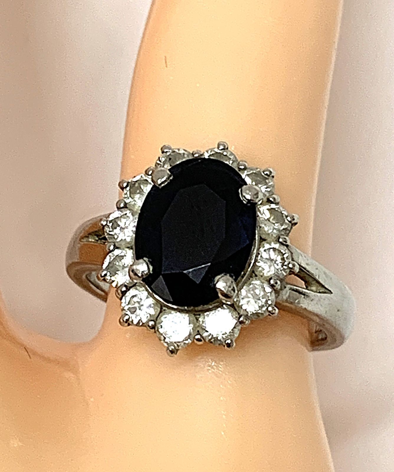 PT850 青石 1.80ｃｔ ダイヤモンド 総計 0.71ｃｔ リング 指輪 ＃9 6.2ｇ 9号 プラチナ
