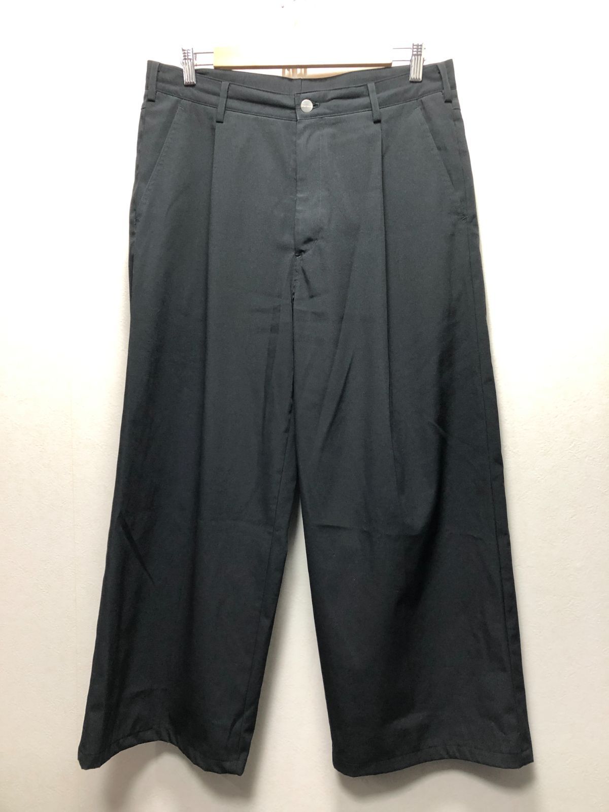 065061 Graphpaper Semi Dull Oxford Wide Trousers 1 ブラック ワイド パンツ グラフペーパー GM251-40262