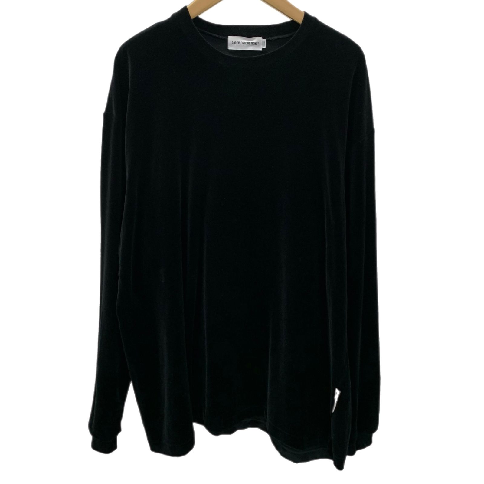 クーティープロダクションズ COOTIE PRODUCTIONS Velour L/S Tee ロンT ブラック Mサイズ 201MT-5953
