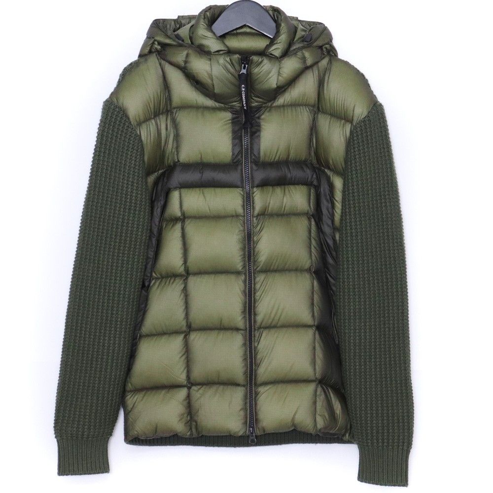 C.P. COMPANY Extrafine Merino Wool Mixed Full Zip Goggle Sweater Mサイズ カーキ 19CMKN185A-006390M
