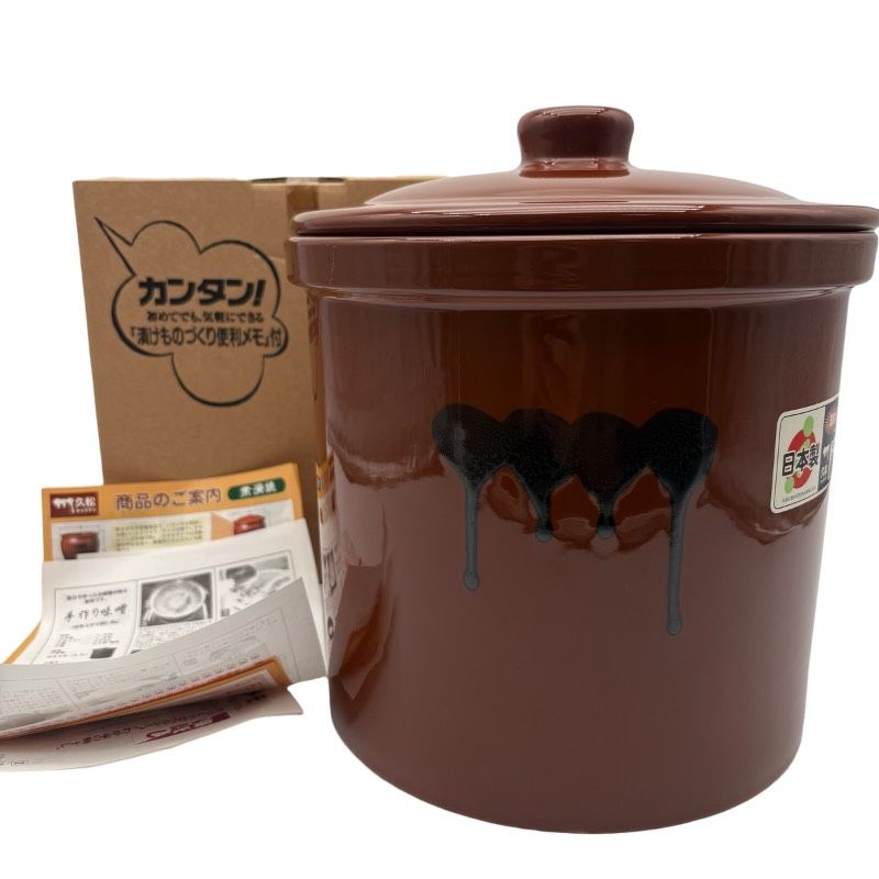 未使用】久松 常滑焼 切立3号 5.4L 蓋付 漬物容器 保存容器 日本製