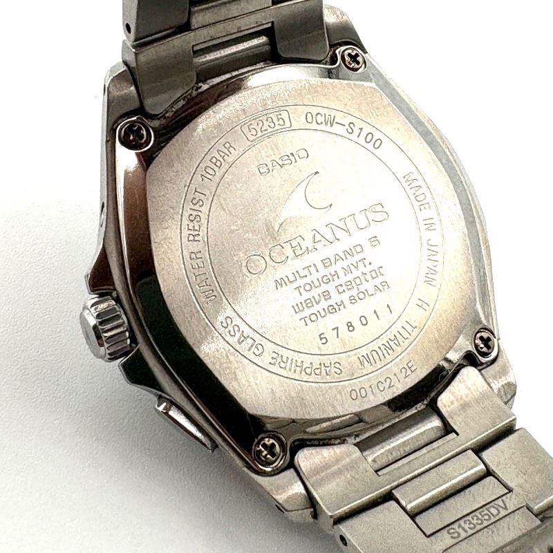 OCEANUS(178) 5235 OCW-S100 メーカーにて修理済 動作品】CASIO OCEANUS OCW-S100 5235 電波ソーラー 10気圧防水 チタン