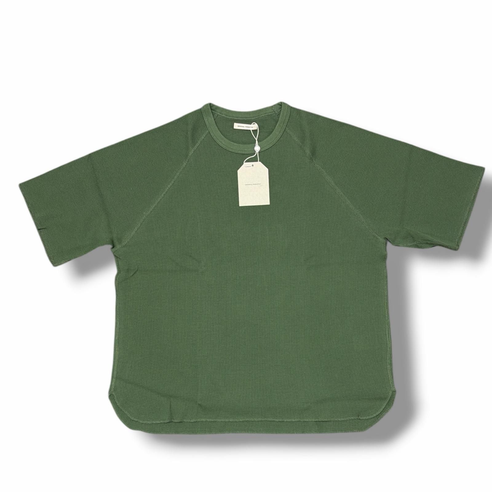 参考上代15400円 未使用 UNIVERSAL PRODUCTS 25SS WAFFLE BASEBALL S/S T-SHIRTS ワッフルベースボールTシャツ サーマルカットソー ユニバーサルプロダクツ 251-60114 グリーン 1 （12168M）