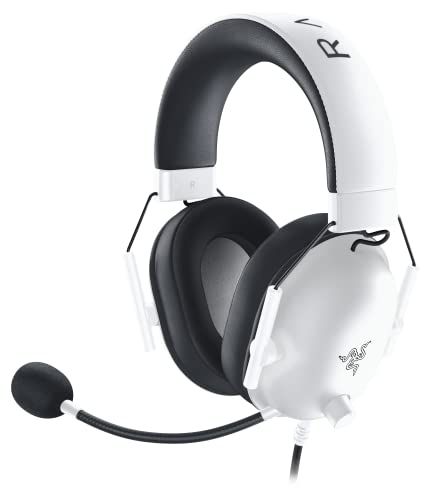Razer BlackShark V2 X White ゲーミングヘッドセット 3.5mmアナログ 7.1ch サラウンド 特許技術採用50mmドライバ 単一指向性マイク ノイズキャンセリング 高遮音性イヤーカップ 軽量240g PC PS5 5227735b