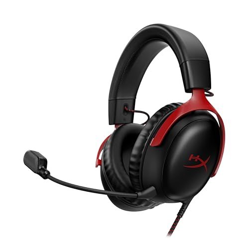 ハイパーエックス(HyperX) HyperX Cloud III? ゲーミングヘッドセット DTS Headphone:X空間オーディオ 53mmドライバー搭載 Cloud IIの 快適性 ブラック-レッド PC、PS5、PS4、Xboxシ a3dca0ae