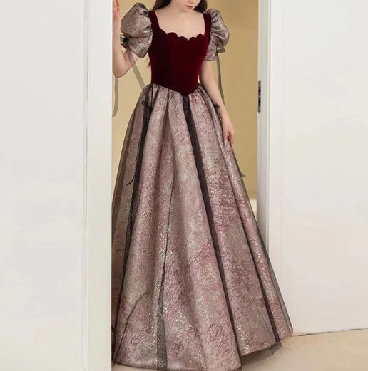 新品 パーティードレス パフスリーブ レッド ロングドレス フレア Aライン北欧デザイン 結婚式 二次会 同窓会 パーティー 上品 大人 0773 16,093円