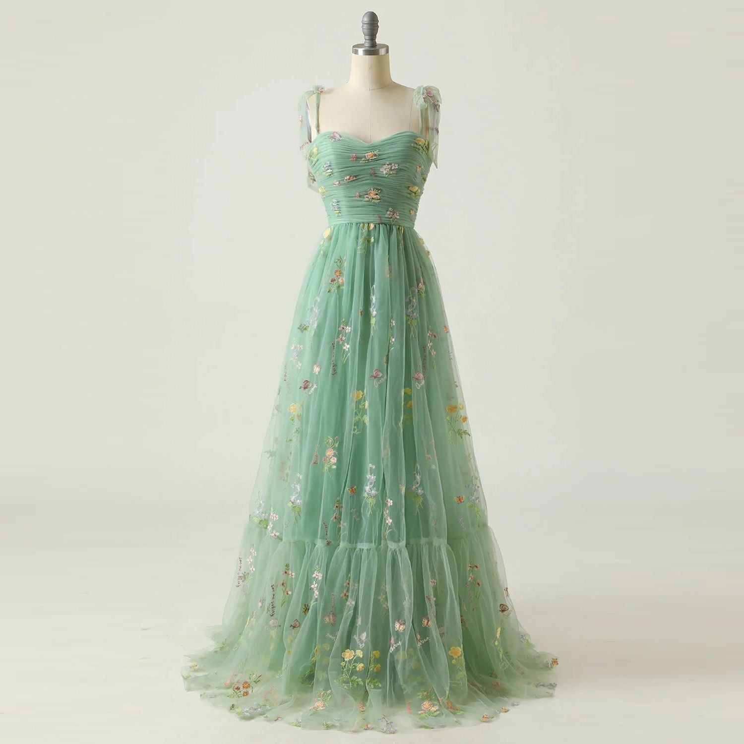 新品 パーティードレス ロングドレス 演奏会 ノースリーブ シフォン コサージュ 肩出し ドレス 大人 ピアノ 結婚式 演奏会用ドレス ロング丈 大きいサイズ グリーン 089