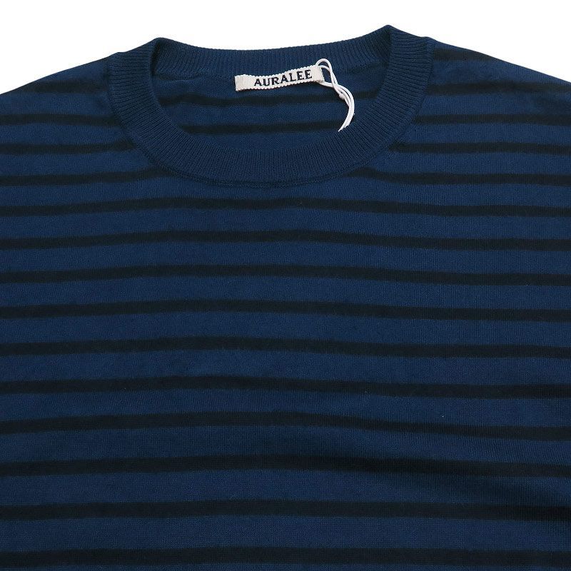 美品 AURALEE オーラリー HIGH GAUGE COTTON KNIT TEE A26ST02SB ハイ 