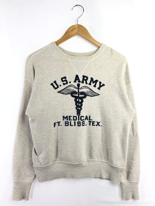 【中古品】 WAREHOUSE ウエアハウス U.S.ARMY MEDICAL FLOCK PRINT SWEATSHIRTS フロッキー プリント スウェットシャツ トレーナー 【145-260516-na-04-tagh】