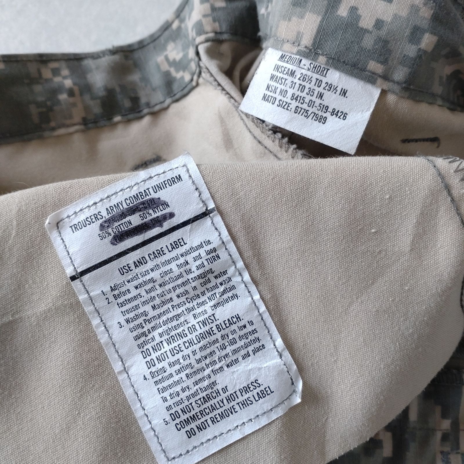 □古着 USARMY 米軍実物 ACUミリタリーパンツ トラウザーズ コンバット 