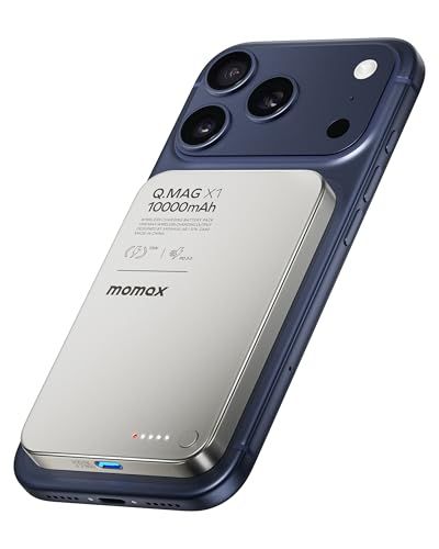 MOMAX マグセーフ MagSafe対応 10000mAh【13MM薄型 15W急速充電】 PD20W 軽量 小型 マグネット式 ワイヤレス充電 大容量 2台同時充電可能 iPhone 12-17シリーズ対応 旅行/出張/緊急用 コンパクト 3a99d200