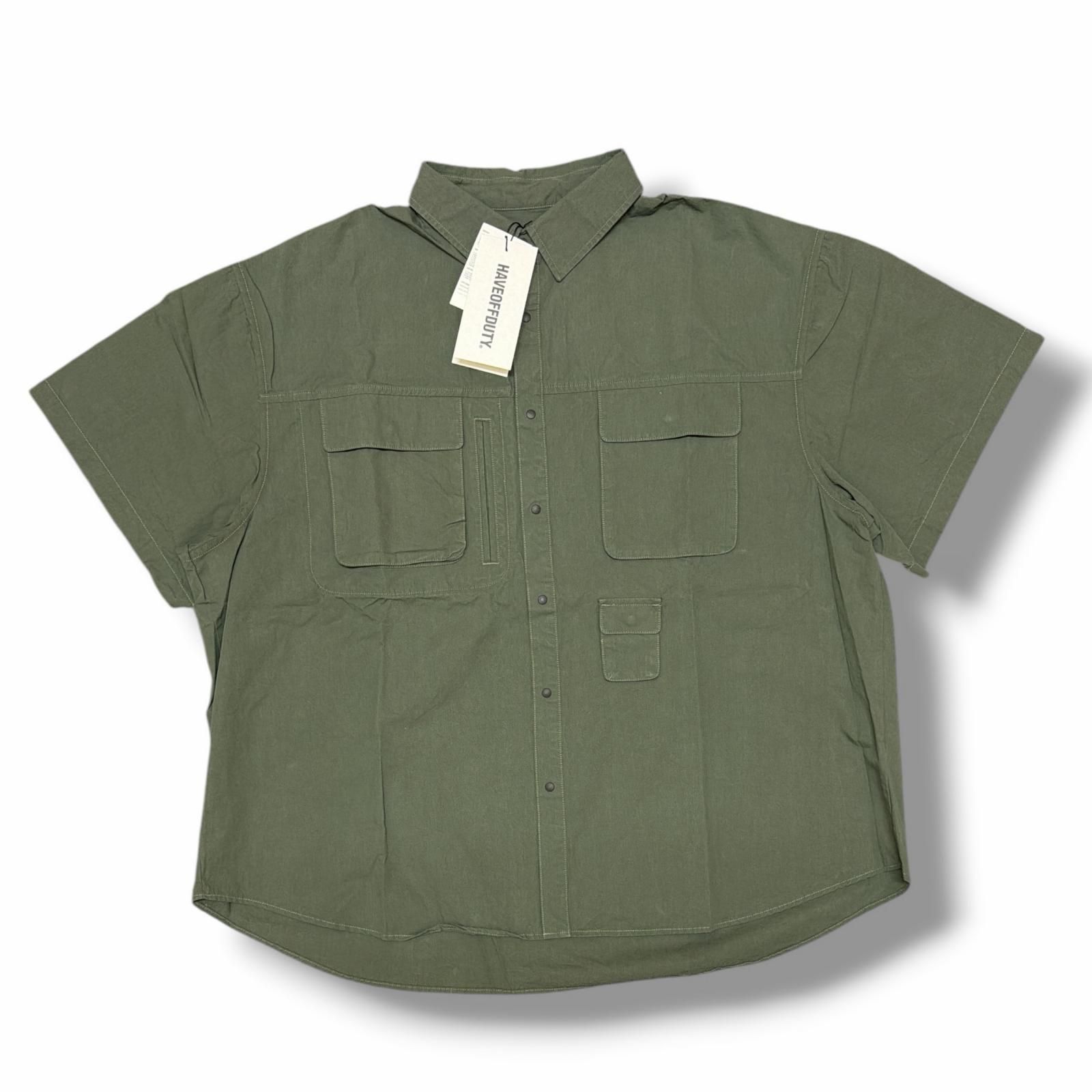 未使用 HAVEOFFDUTY CARGO HALF SLEEVE SHIRTS カーゴハーフスリーブシャツ 半袖シャツ ハブオフデューティ カーキ 3 （7153M）