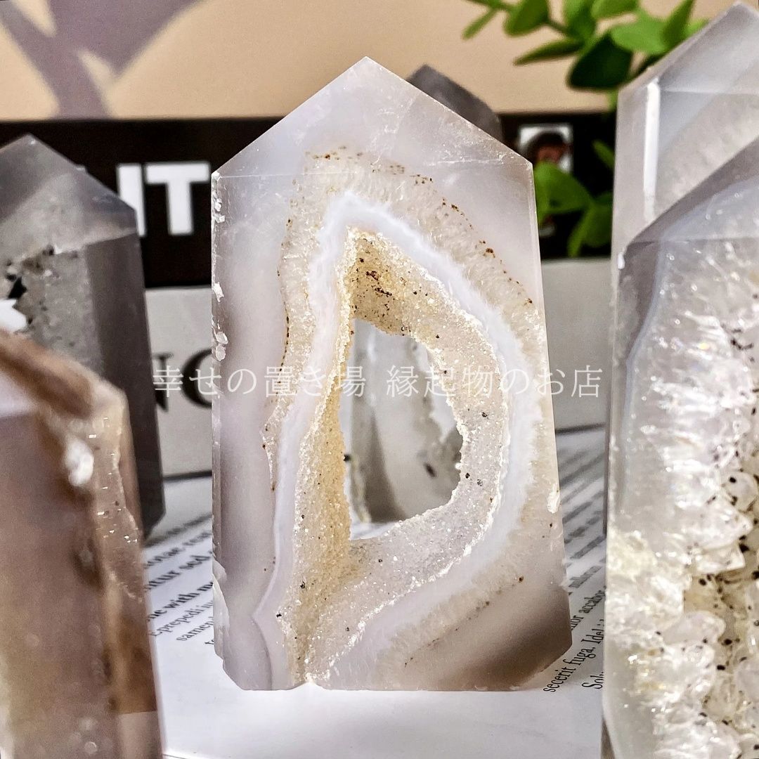 天然石 ジオード瑪瑙 天然 クリスタル 20-50g 瑪瑙 置物 オブジェ